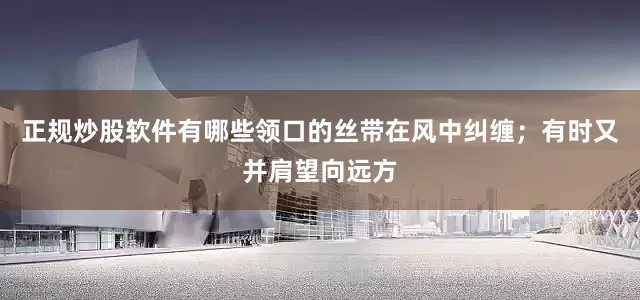 正规炒股软件有哪些领口的丝带在风中纠缠；有时又并肩望向远方